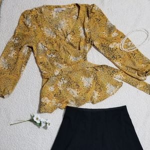 2 for 1! Small Loft peplum top and flare skirt